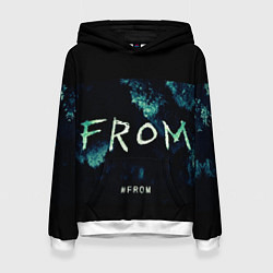 Толстовка-худи женская Извне на фоне леса, цвет: 3D-белый