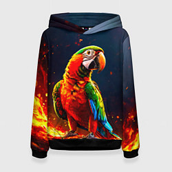 Толстовка-худи женская Ара в огне, цвет: 3D-черный