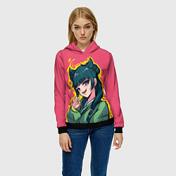 Толстовка-худи женская Монолог фармацевта - Маомао, цвет: 3D-черный — фото 2