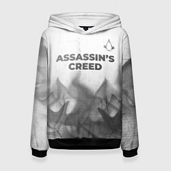 Толстовка-худи женская Assassins Creed - white gradient посередине, цвет: 3D-черный