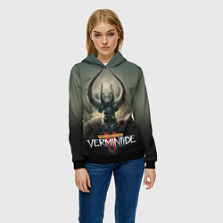 Толстовка-худи женская Warhammer - Vermintide 2, цвет: 3D-черный — фото 2