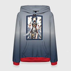 Толстовка-худи женская Персонаж Геншин импакт, цвет: 3D-красный