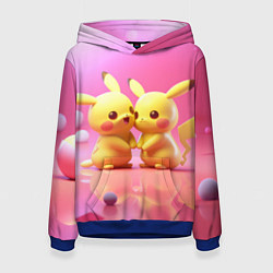 Толстовка-худи женская Пикачу 14 февраля, цвет: 3D-синий