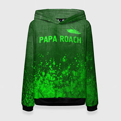 Толстовка-худи женская Papa Roach - green gradient посередине, цвет: 3D-черный