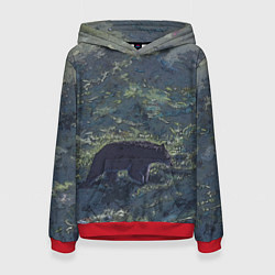 Толстовка-худи женская Медведь идёт, цвет: 3D-красный