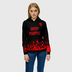 Толстовка-худи женская Deep Purple - red gradient посередине, цвет: 3D-черный — фото 2