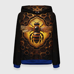 Толстовка-худи женская Золотая пчела, цвет: 3D-синий