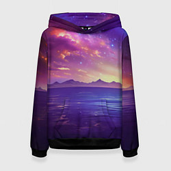 Толстовка-худи женская Волшебная галактика, цвет: 3D-черный