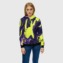 Толстовка-худи женская Камуфляжный пятна, цвет: 3D-черный — фото 2