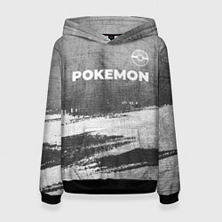 Толстовка-худи женская Pokemon - grey gradient посередине, цвет: 3D-черный