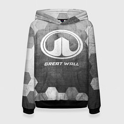 Толстовка-худи женская Great Wall - grey gradient, цвет: 3D-черный