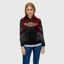 Толстовка-худи женская Kingdom Come Deliverance 2 лого на текстуре, цвет: 3D-меланж — фото 2