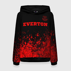 Толстовка-худи женская Everton - red gradient посередине, цвет: 3D-черный