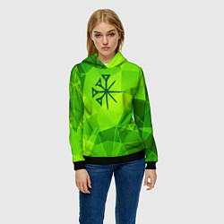 Толстовка-худи женская Nightwish green poly, цвет: 3D-черный — фото 2