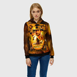 Толстовка-худи женская Indiana Jones and raiders of lost ark, цвет: 3D-черный — фото 2