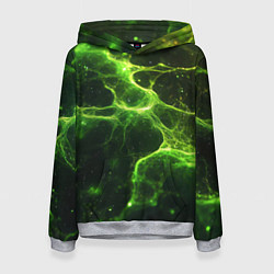 Толстовка-худи женская Зеленые волокна текстура, цвет: 3D-меланж