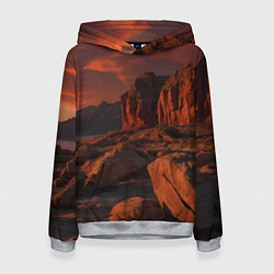 Толстовка-худи женская Ночной каньон, цвет: 3D-меланж