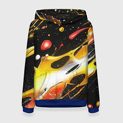 Толстовка-худи женская Текстура краска, цвет: 3D-синий