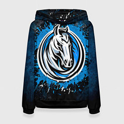 Толстовка-худи женская Даллас Маверикс лого, цвет: 3D-черный