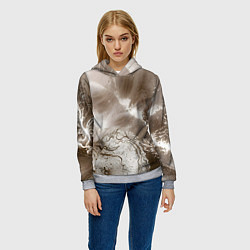 Толстовка-худи женская Песок и вода, цвет: 3D-меланж — фото 2