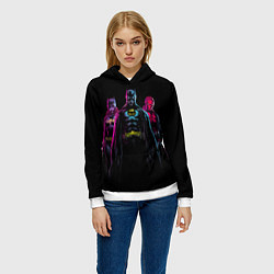 Толстовка-худи женская Бэтмен и женщина кошка, цвет: 3D-белый — фото 2