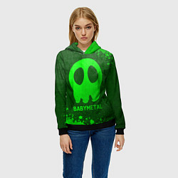 Толстовка-худи женская Babymetal - green gradient, цвет: 3D-черный — фото 2