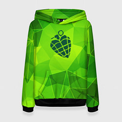 Толстовка-худи женская Green Day green poly, цвет: 3D-черный