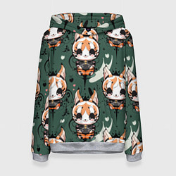 Толстовка-худи женская Анимешный лис фенек, цвет: 3D-меланж