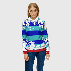 Толстовка-худи женская Капли краски, цвет: 3D-красный — фото 2