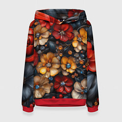 Женская толстовка Объемные бутоны цветов