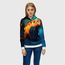 Толстовка-худи женская Взрыв планеты, цвет: 3D-белый — фото 2