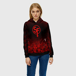 Толстовка-худи женская Sally Face red poly, цвет: 3D-черный — фото 2