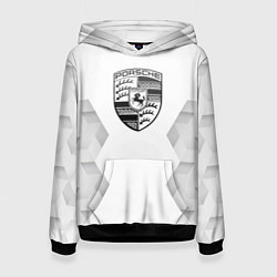 Толстовка-худи женская Porsche white poly, цвет: 3D-черный