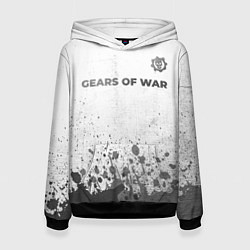 Толстовка-худи женская Gears of War - white gradient посередине, цвет: 3D-черный