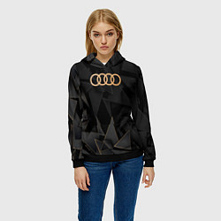 Толстовка-худи женская Audi golden poly, цвет: 3D-черный — фото 2