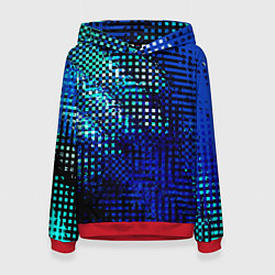 Женская толстовка Абстракция чёрно-синий текстурированный