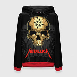 Толстовка-худи женская Metallica - skull with fangs, цвет: 3D-красный