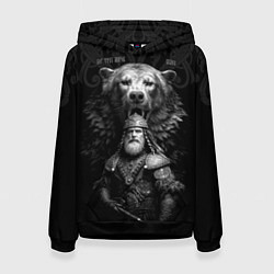 Толстовка-худи женская Велес славянский - бог богатырь, цвет: 3D-черный