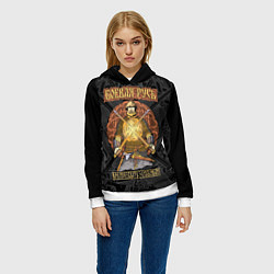 Толстовка-худи женская Боевая Русь русский богатырь, цвет: 3D-белый — фото 2