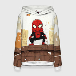 Толстовка-худи женская Мини человек-паук, цвет: 3D-белый