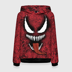 Толстовка-худи женская Веном красный и черный симбиот, цвет: 3D-черный