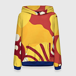 Толстовка-худи женская Жаркий африканский паттерн, цвет: 3D-синий