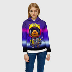 Толстовка-худи женская Baby capybara - cyberpunk, цвет: 3D-белый — фото 2