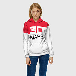 Толстовка-худи женская 30 Seconds to Mars poster, цвет: 3D-белый — фото 2