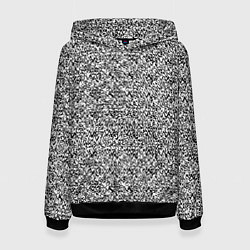 Толстовка-худи женская Чёрно-белый текстурный, цвет: 3D-черный