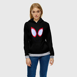 Толстовка-худи женская Человек паук глаза, цвет: 3D-меланж — фото 2