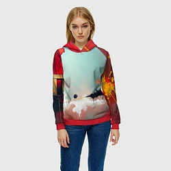 Толстовка-худи женская Сюрреалистичная абстракция, цвет: 3D-красный — фото 2