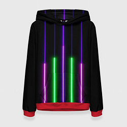 Толстовка-худи женская Color Purple green pink, цвет: 3D-красный