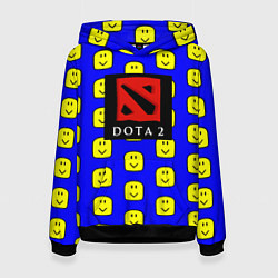 Толстовка-худи женская Dota smile pattern, цвет: 3D-черный