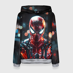 Толстовка-худи женская Человек-паук и вспышки света, цвет: 3D-меланж